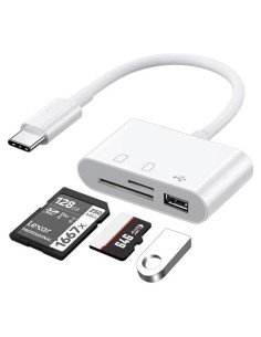 Lector de Tarjetas SD USB C Meliya 3 en 1 para iPhone y Mac