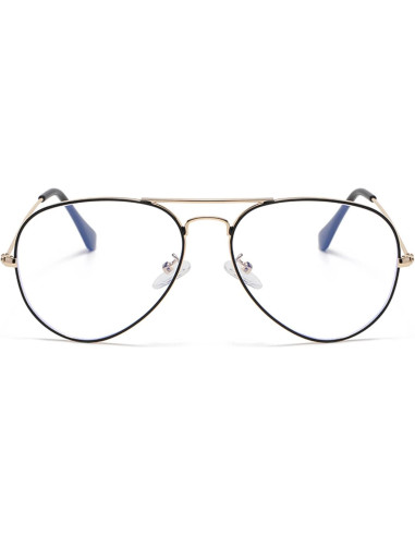 Gafas Aviador EYLRIM Anti Luz Azul Unisex Metal 58mm