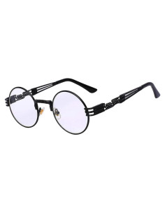 Gafas de sol redondas de metal gótico UV400 para mujer