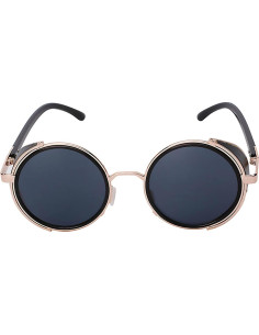 Gafas de sol redondas Steampunk Oro Gótico UV400 2