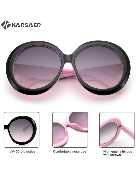 Gafas de sol redondas Karsaer UV400 grandes unisex