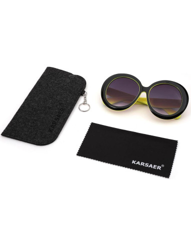 Gafas de sol redondas Karsaer UV400 grandes unisex