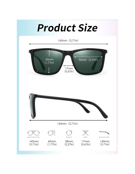 Gafas de Sol Jim Halo Polarizadas 56mm Marco Negro UV