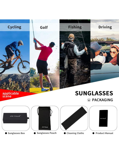 Gafas de Sol Jim Halo Polarizadas 56mm Marco Negro UV