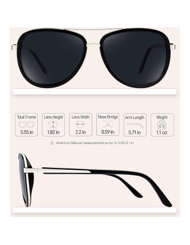 Gafas de sol BIRCEN para mujeres UV400 - Marco acetato