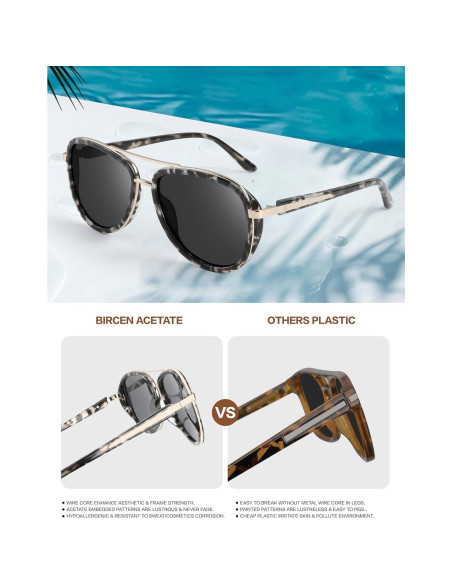Gafas de sol BIRCEN para mujeres UV400 - Marco acetato Gafas de sol BIRCEN para mujeres UV400 - Marco acetato