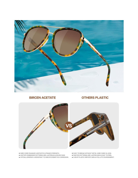 Gafas de sol BIRCEN para mujeres UV400 - Marco acetato Gafas de sol BIRCEN para mujeres UV400 - Marco acetato