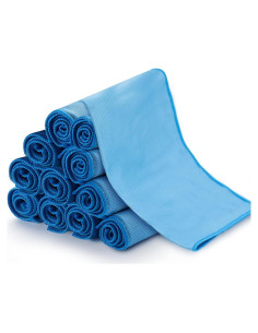 Paquete de 12 Paños de Microfibra para Limpieza de Vidrio