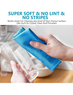 Paquete de 12 Paños de Microfibra para Limpieza de Vidrio 2