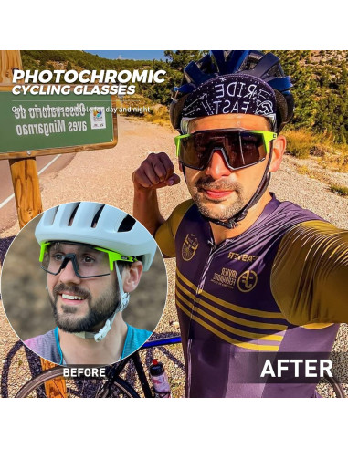 Gafas de Ciclismo KAPVOE K9022 Fotoquímicas UV400