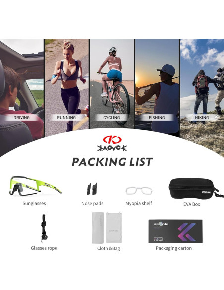 Gafas de Ciclismo KAPVOE K9022 Fotoquímicas UV400 Gafas de Ciclismo KAPVOE K9022 Fotoquímicas UV400