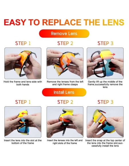 Gafas de Ciclismo X-TIGER 5 Lentes Intercambiables UV400