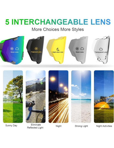 Gafas de Ciclismo X-TIGER 5 Lentes Intercambiables UV400