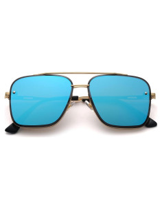 Gafas de sol cuadradas Breaksun con lente UV400 espejo azul