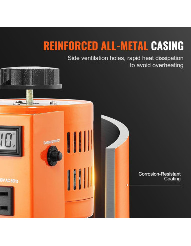 Transformador de Voltaje Variable VEVOR 500VA 0-130V LCD