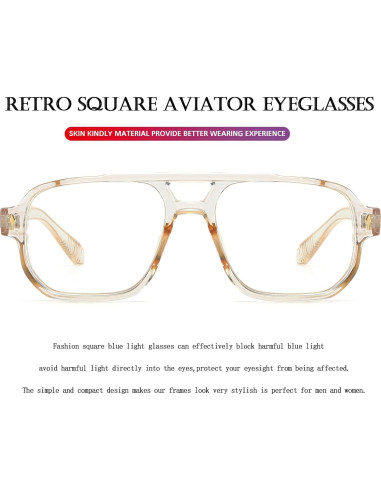 Gafas bloqueadoras luz azul PORADAY retro unisex 70s