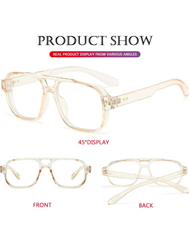 Gafas bloqueadoras luz azul PORADAY retro unisex 70s