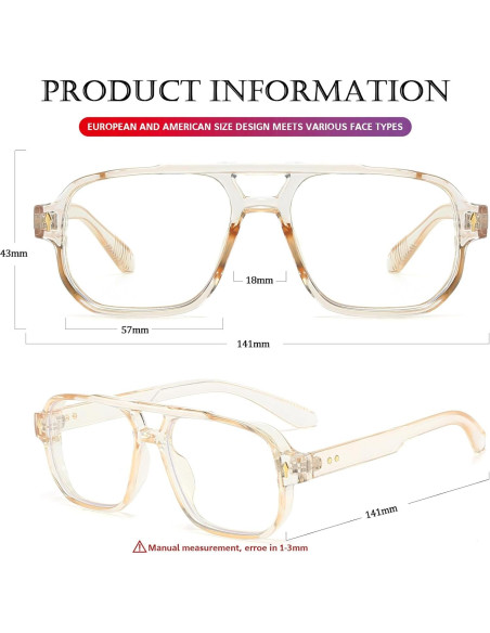 Gafas bloqueadoras luz azul PORADAY retro unisex 70s Gafas bloqueadoras luz azul PORADAY retro unisex 70s