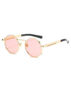 Gafas de sol redondas EYLRIM estilo retro 100% UV oro/rosa