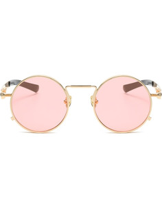 Gafas de sol redondas EYLRIM estilo retro 100% UV oro/rosa 2