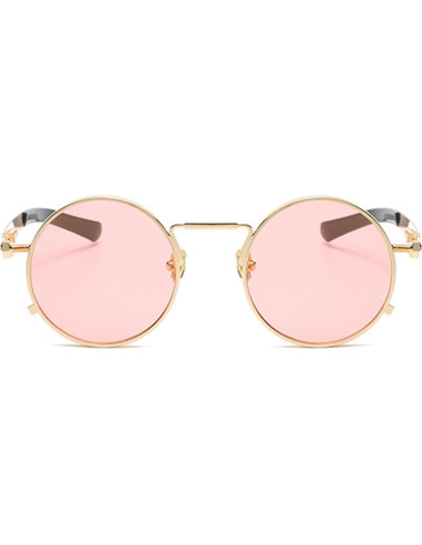 Gafas de sol redondas EYLRIM estilo retro 100% UV oro/rosa