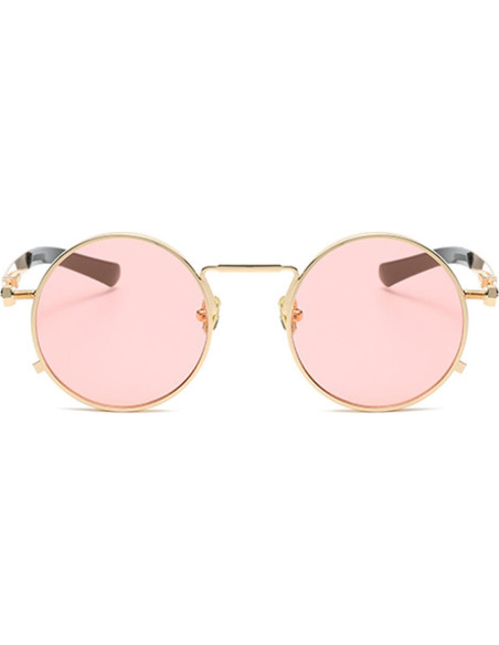 Gafas de sol redondas EYLRIM estilo retro 100% UV oro/rosa