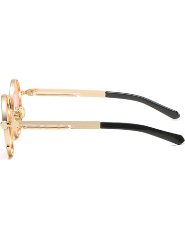 Gafas de sol redondas EYLRIM estilo retro 100% UV oro/rosa