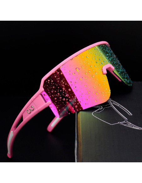 Gafas de Ciclismo FMY Polarizadas UV400 Rosa 28g Gafas de Ciclismo FMY Polarizadas UV400 Rosa 28g