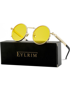 Gafas de sol redondas EYLRIM Eyl8478e 100% UV estilo Steampunk 2