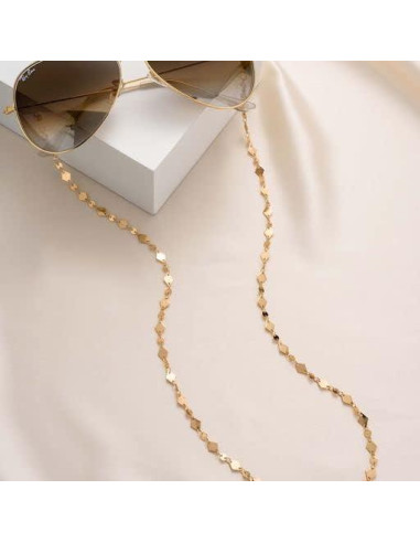 Correa para Gafas Ettika 78.74 cm Metal Dorado Mujer