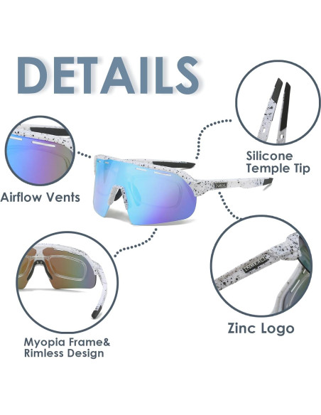 Gafas de Ciclismo INMKALI UV400 Ajuste Universal Adulto