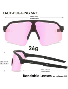 Gafas de Sol Deportivas INMKALI UV400 Rosa Ajustables 2