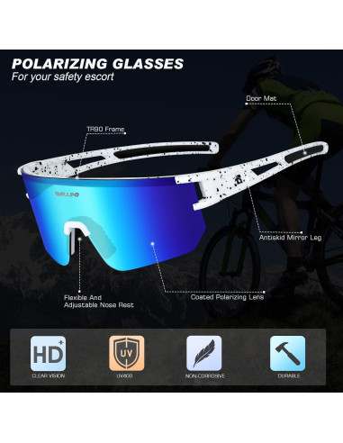 Gafas de Ciclismo BOLLFO Lentes Polarizadas UV 400