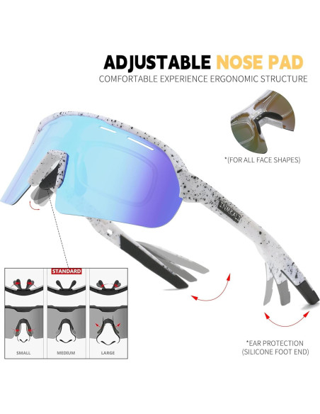 Gafas de Sol Deportivas INMKALI UV400 Ajuste Universal Azul