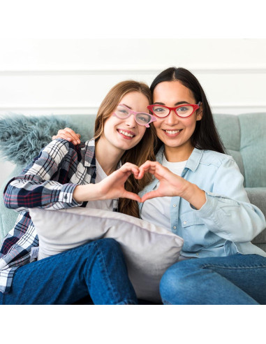 Gafas de Ojo de Gato JJUNW 4 Pcs con Rhinestones