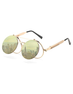 Gafas de sol redondas HJSTES estilo vintage steampunk