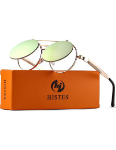 Gafas de sol redondas HJSTES estilo vintage steampunk 2