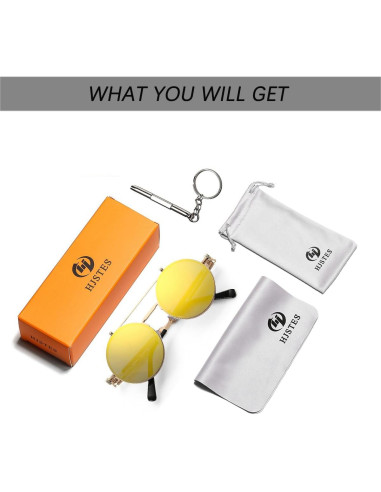 Gafas de sol redondas HJSTES estilo vintage steampunk