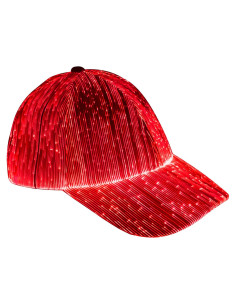 Gorra LED de fibra óptica EDC negra con 7 colores y USB