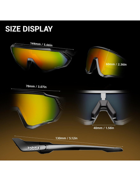 Gafas de Ciclismo KAPVOE Polarizadas UV400 Unisex