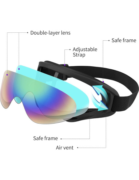 Gafas de Motocicleta Vatefery 4-Pack Antivaho UV