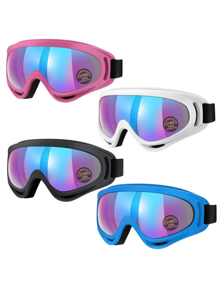 Gafas de Motociclismo Vatefery 4-Pack Antivaho UV