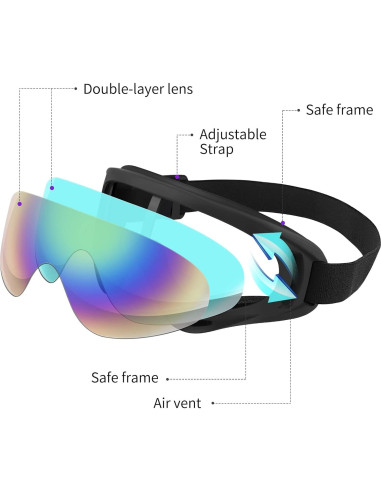 Gafas de Motociclismo Vatefery 4-Pack Antivaho UV