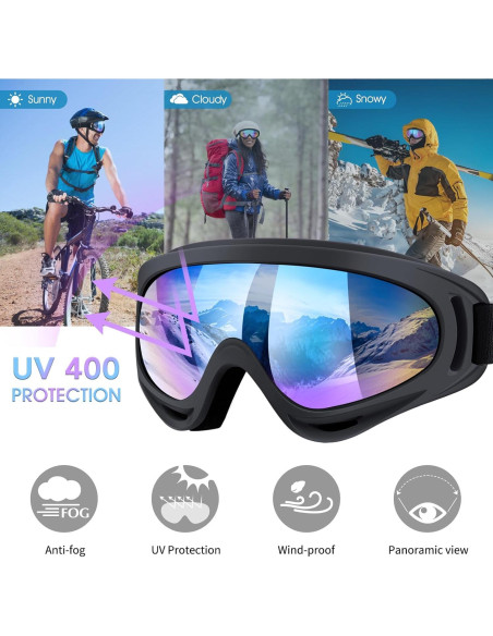 Gafas de Motociclismo Vatefery 4-Pack Antivaho UV
