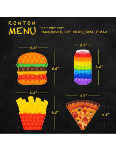 Paquete de Juguetes Antiestrés Ronton - 4 Poppers Comida 2