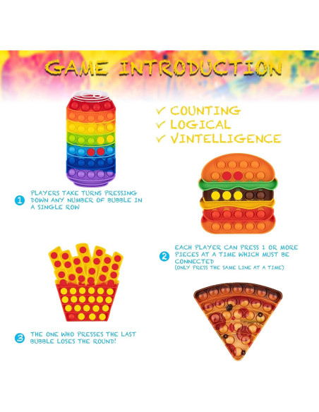 Paquete de Juguetes Antiestrés Ronton - 4 Poppers Comida