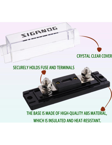 Soporte de Fusible ANL SIGANDG 40A para Cable 0/2/4 Gauge - 2 Piezas