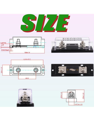 Soporte de Fusible ANL SIGANDG 40A para Cable 0/2/4 Gauge - 2 Piezas