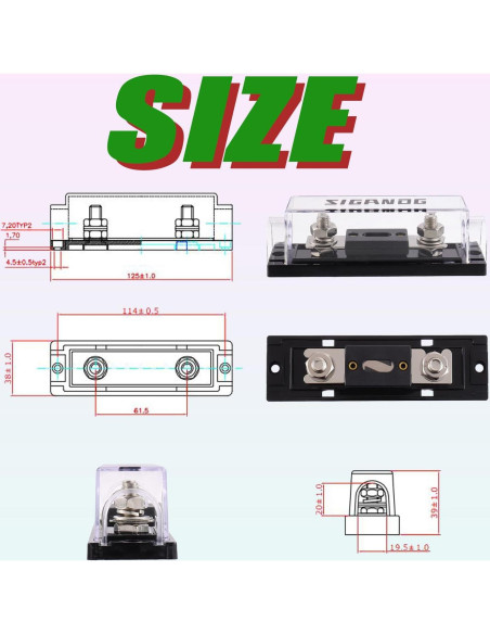 Soporte de Fusible ANL SIGANDG 40A para Cable 0/2/4 Gauge - 2 Piezas