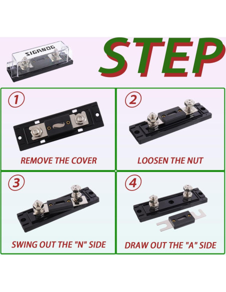 Soporte de Fusible ANL SIGANDG 40A para Cable 0/2/4 Gauge - 2 Piezas